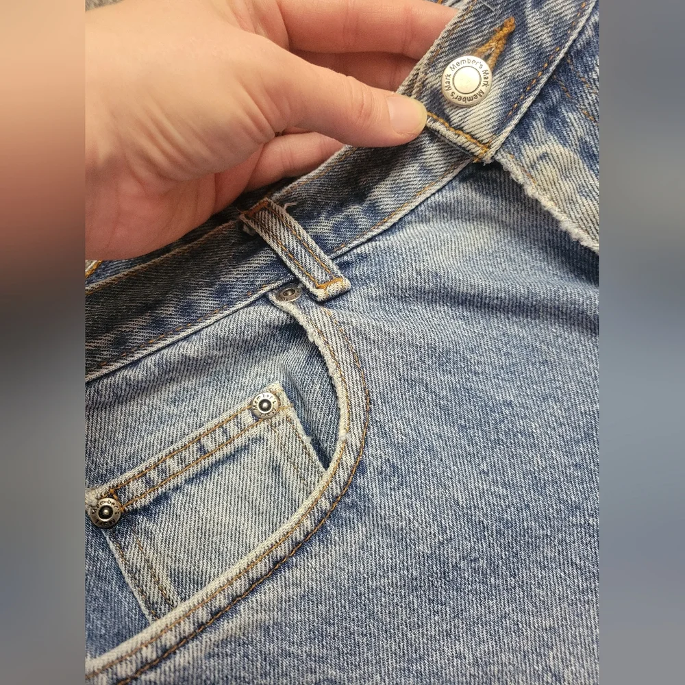 Members Mark Jeans Mens 34x30 Blue Relaxed Fit Durable Heavy Weight Denim Work